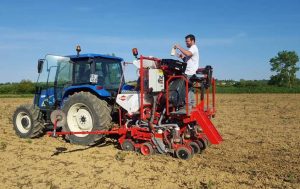 Seed trial planting near Toulouse